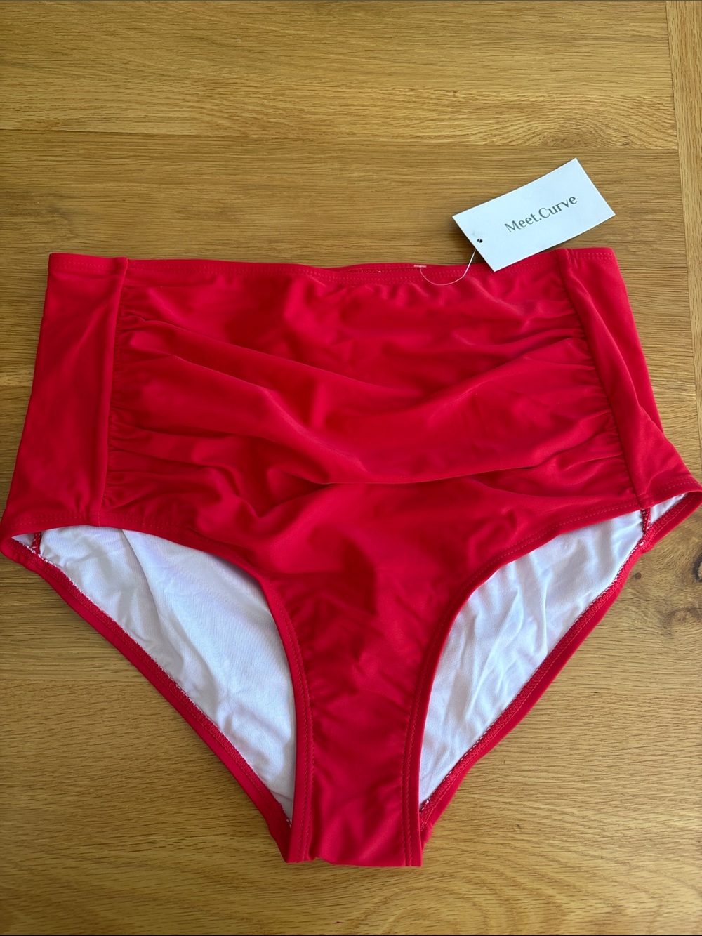 Meet.Curve High-Waist Red Bikini Bottom